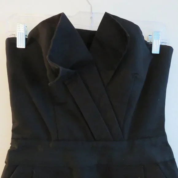 JENNI KAYNE Black Strapless Silk Lined Bustier Mini Dress - Size US 2 - Picture 2 of 16